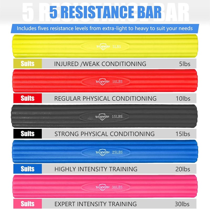 DICYWUDI Flex Therapy Bar and Grip Strength Trainers set, Physical Therapy & Resistance Bar for Golfers Elbow, Tendinitis, Wrist,Forearms Pain, Improve Grip Strength and Relieve Pain - Image 3